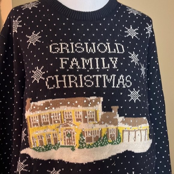 GRISWOLD FAMILY CHRISTMAS Size XL Sweater Snow Rhinestones Snowflake Light-Pack - Picture 14 of 16